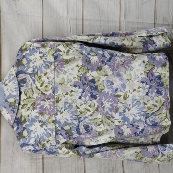CROFT & Barrow Floral Print Denim Jacket Size M, w/Stretch, excellent conditio - Picture 8 of 12